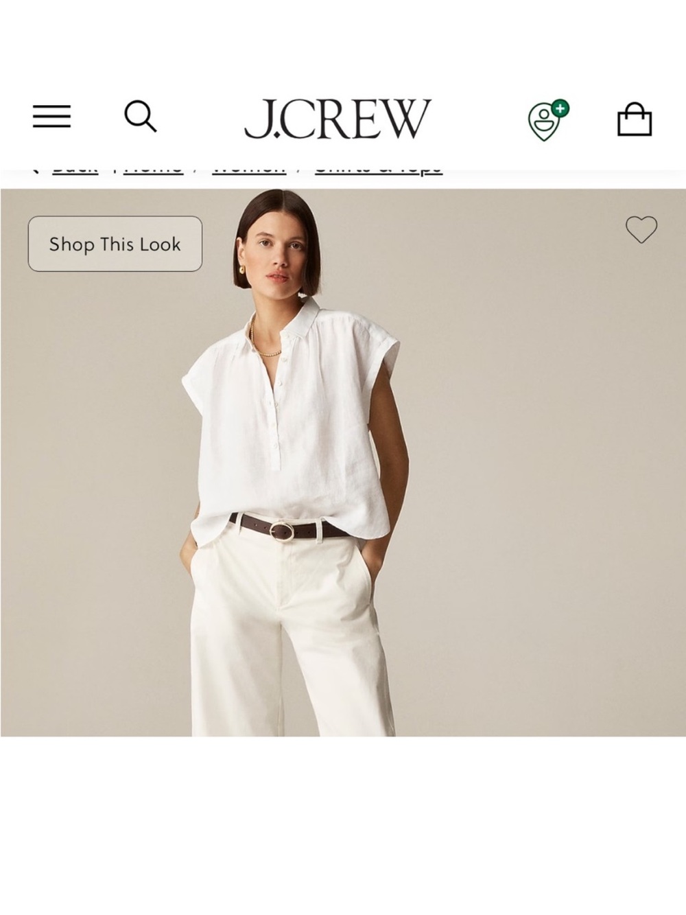 NWT J. Crew White Capitaine shirt in Baird McNutt Irish linen Size 2X